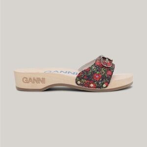 GANNI x Dr. Scholls Original Clog Sandal in Floral Beet Red Women's Shoe Size 9